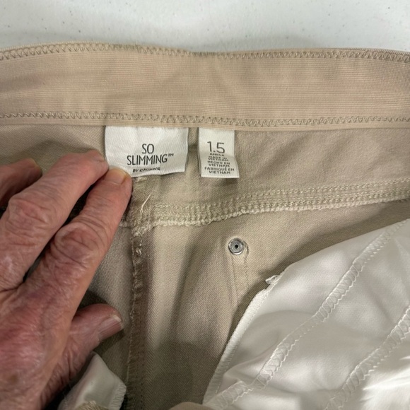 Chico's So Slimming Ankle Pant Tan Tummy Control Women’s Size 10 (Chico’s 1.5) - Picture 10 of 12